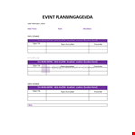 Event Planning Agenda example document template