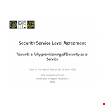 Security Service Level Agreement Template example document template