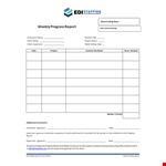 Contractor Weekly Progress Report example document template