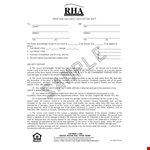 Rent Receipt Template for Security Deposit example document template