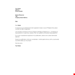 Process Engineer Application | Address, Phone & Qualifications example document template 