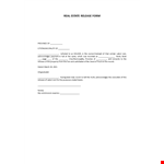 Real Estate Lien Release Form example document template