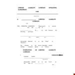 LLC Operating Agreement Template - Create an Agreement for Member Interests with Ease example document template