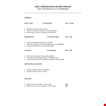 Basic Chronological Resume Template example document template