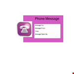 Phone Message Template for Effective Communication example document template