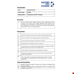 Deputy Principal Job Description example document template