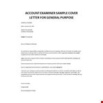 Account Examiner cover letter example document template