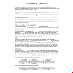 Roommate Agreement Template - Create an Effective Contract with Your Roommates and Landlord example document template