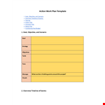 Effective Work Plan Template for Training, Fundraising, and Action example document template