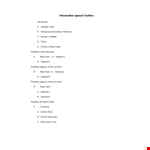 Create an Effective Informative Speech Outline - Tips and Techniques example document template