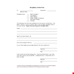 Disciplinary Action Form | Written Warning for Employees example document template