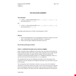 NDA Agreement Blanco example document template