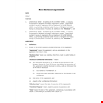 Confidentiality Agreement Template | Non-Disclosure Clause for Parties & Information example document template