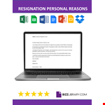Resignation Letter For Personal Reasons example document template 