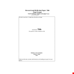 Research Title Page Format example document template 