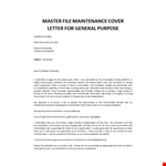 Database Maintenance Manager cover letter example document template