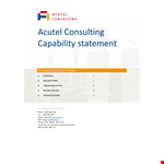 Consulting Capability Statement Template: Services & Examples | Consulting Consultancy example document template