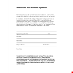 Protect Yourself: Horse Injury Hold Harmless Agreement Template example document template