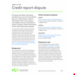 Sample Dispute Credit example document template 