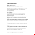 Contract Templates for Clients & Service Providers - Rendered Services example document template