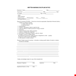 Effective Employee Discipline with our Write-Up Form example document template