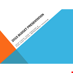 Simple Budget Presentation Template for Equipment Budget in Community example document template