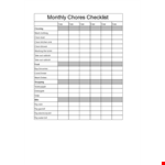 Clean Toilet with Monthly Chore Checklist Template example document template 