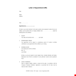 Letter Of Appointment example document template
