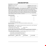 Customize Your Position | Required Job Description Template example document template