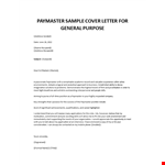 Paymaster application letter example document template