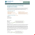 Internship Email Cover Letter Example | Company Cover Information Network | Champlain example document template