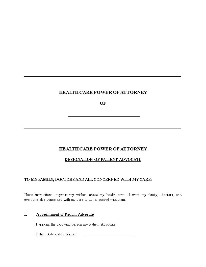Protect your health create a medical power of attorney form patient