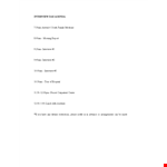 Interview Day Agenda example document template