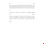 Sweet Short Love Letters example document template