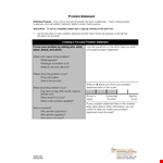 Focused Problem Statement Template - Write a Clear Statement example document template