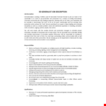 3D Generalist Job Description example document template