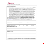Free Credit Report example document template 
