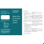 Get Help: Domestic Violence Safety Plan Brochure - Support from police and resources example document template