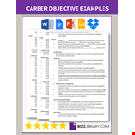 Career Objective Examples example document template