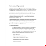 Expertly crafted Subcontractor Agreement | For Contractors & Subcontractors example document template