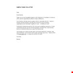Thank You Letter that Expressing Gratitude  example document template