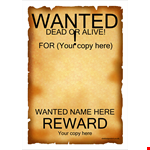 Wanted Poster Template Western Style example document template