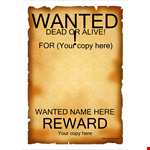 Wanted Poster Template Western Style example document template 