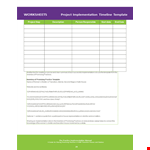 Project Implementation Timeline Template example document template