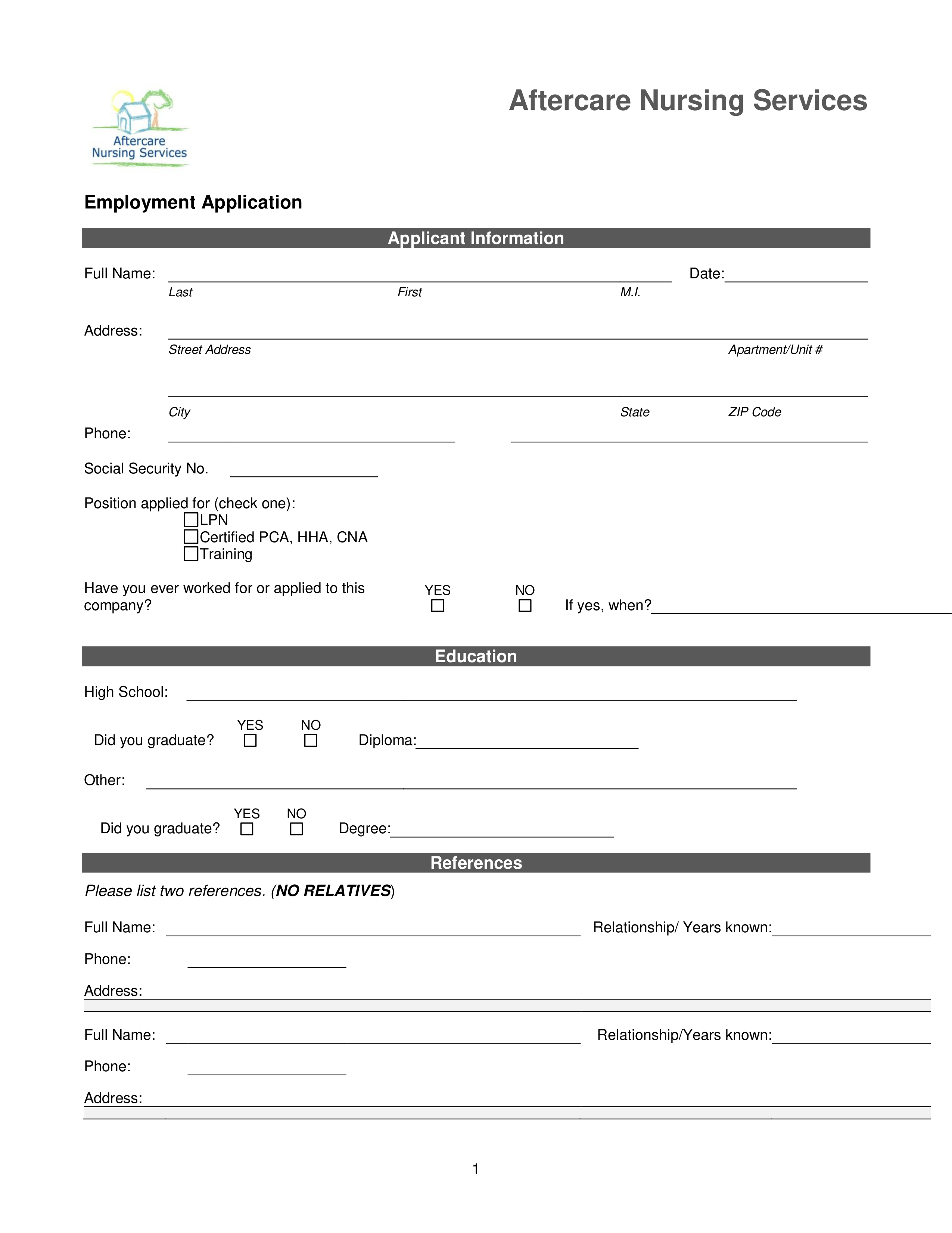 Nursing Job Application Example Employment Address Information nursing-job-application-example-employment-address-information
