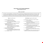 College Student Job Application Letter example document template