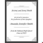 Custom Graduation Invitation Templates - Personalize Yours Today | Jeremy Smith & Jenny Proud example document template