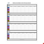 Social Media Content Calendar Sample example document template