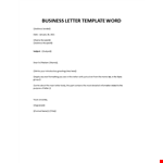 Business letter template Word example document template