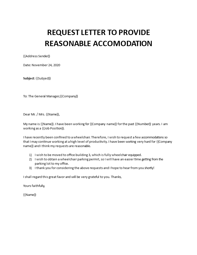 Reasonable accomodation ADA